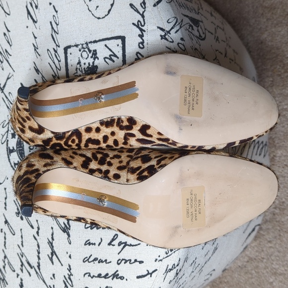 Sam Edelman Sand Jungle Leopard   Cow Hair Elise Pump Women's Size 6.5 - Picture 9 of 16